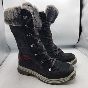 Santana Canada Morella Womens 6 Black Waterproof Black Faux Fur Winter Boots